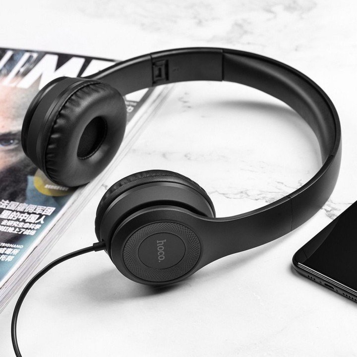 Headphones wired on-ear Jack 3,5 mm Hoco W21 black