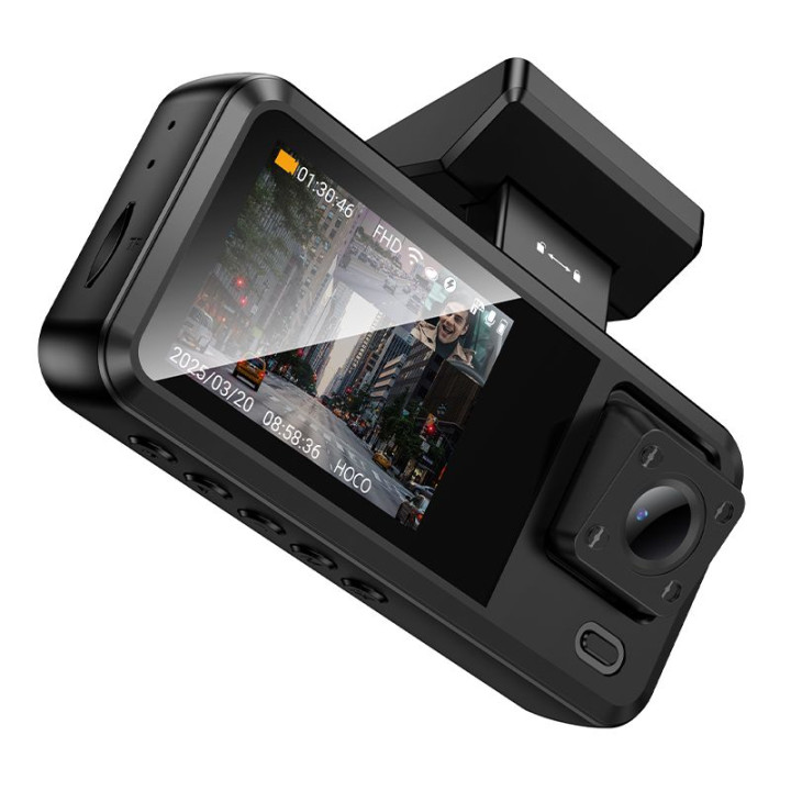 Car camera with 2" display 720p/30fps + interior camera 480p/30fps + rear camera 480p/30fps Hoco DV15 black