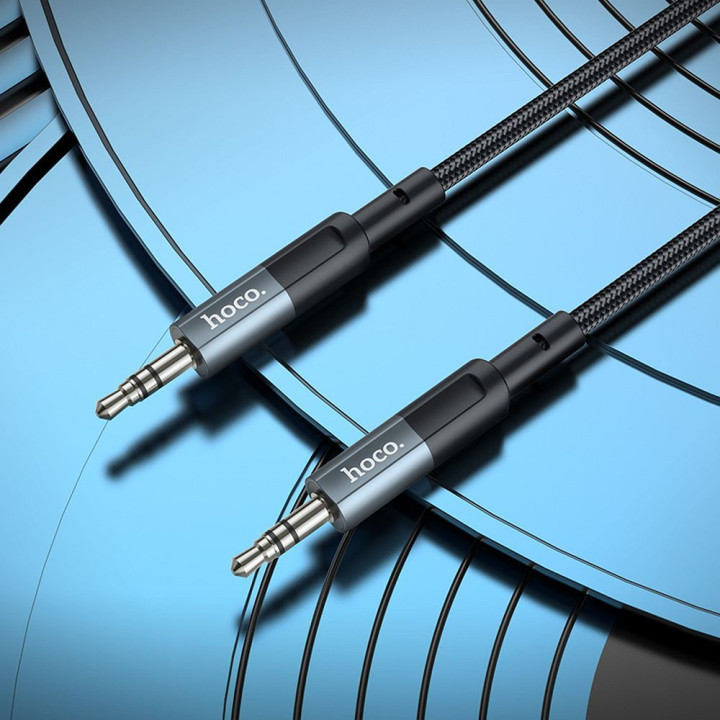 Кабель AUX Jack 3,5 mm на Jack 3,5 mm Hoco 1 m UPA23 серый (SC)
