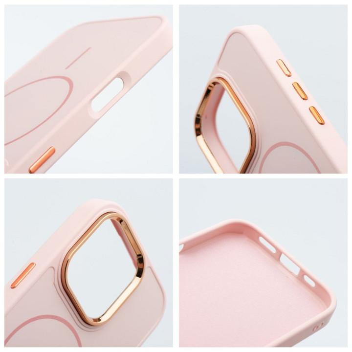 Case for iPhone 18 Pro / 17 Pro Frame Mag Cover compatible with MagSafe powder pink