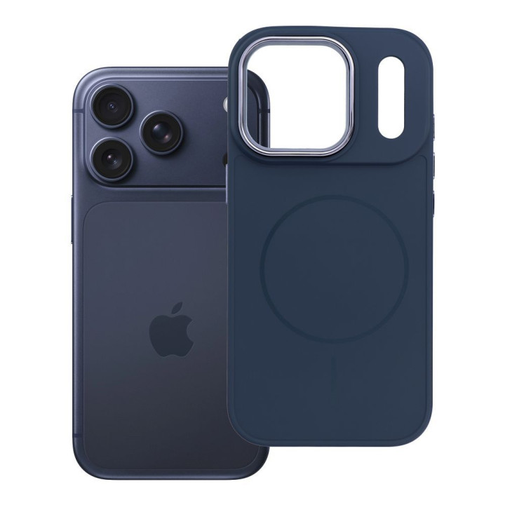 Case for iPhone 18 Pro / 17 Pro Frame Mag Cover compatible with MagSafe navy blue