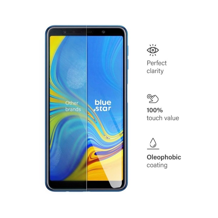 Закаленное стекло для Samsung A7 2018 Blue Star