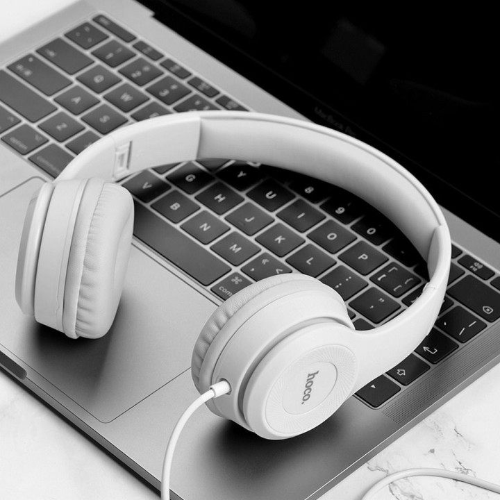 Headphones wired on-ear Jack 3,5 mm Hoco W21 grey