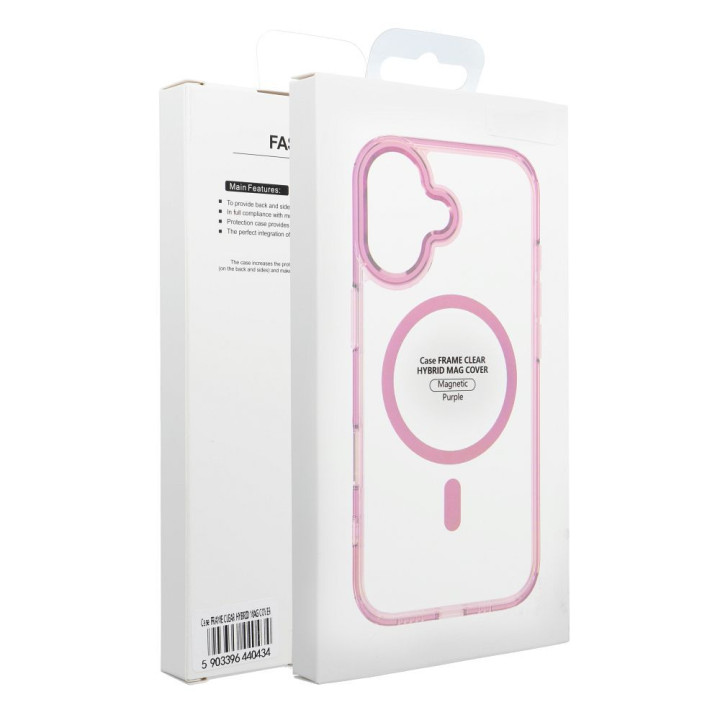 Чохол для Xiaomi Redmi 17 4G / 5G Frame Clear Hybrid Mag Cover сумісний з MagSafe пудрово-рожевий