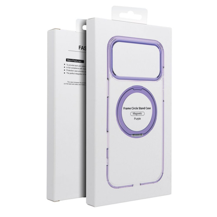 Чехол для Xiaomi Redmi 17 4G / 5G Frame Circle Stand совместимый с MagSafe фиолетовый