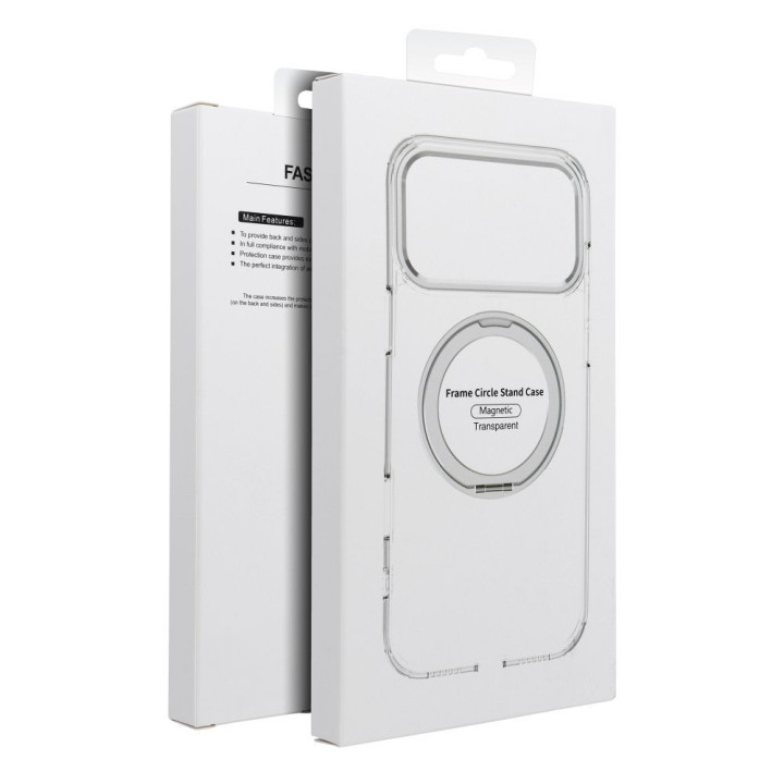 Чохол для Xiaomi Redmi 17 4G / 5G Frame Circle Stand сумісний з MagSafe прозорий