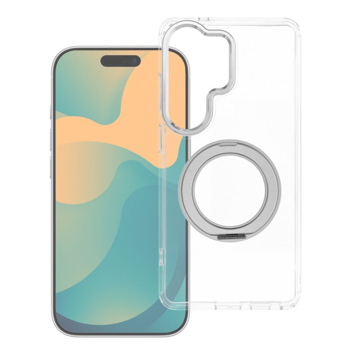 Etui na Xiaomi Redmi 17 4G / 5G Frame Circle Stand zgodne z MagSafe transparentne