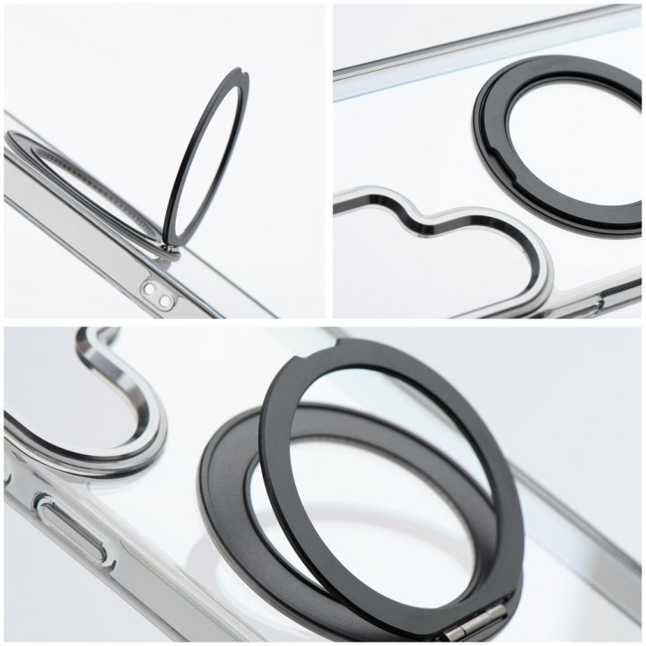 Чохол для Xiaomi Redmi 17 4G / 5G Frame Circle Stand сумісний з MagSafe чорний