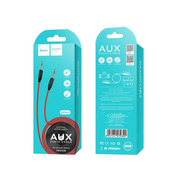 Cable AUX Jack 3,5mm to Jack 3,5 mm Hoco UPA11 black