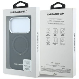 KARL LAGERFELD чехол для IPHONE 18 Pro/17 Pro совместимый с MagSafe (Ring Stand 360 Saffiano Classic Logo) черный