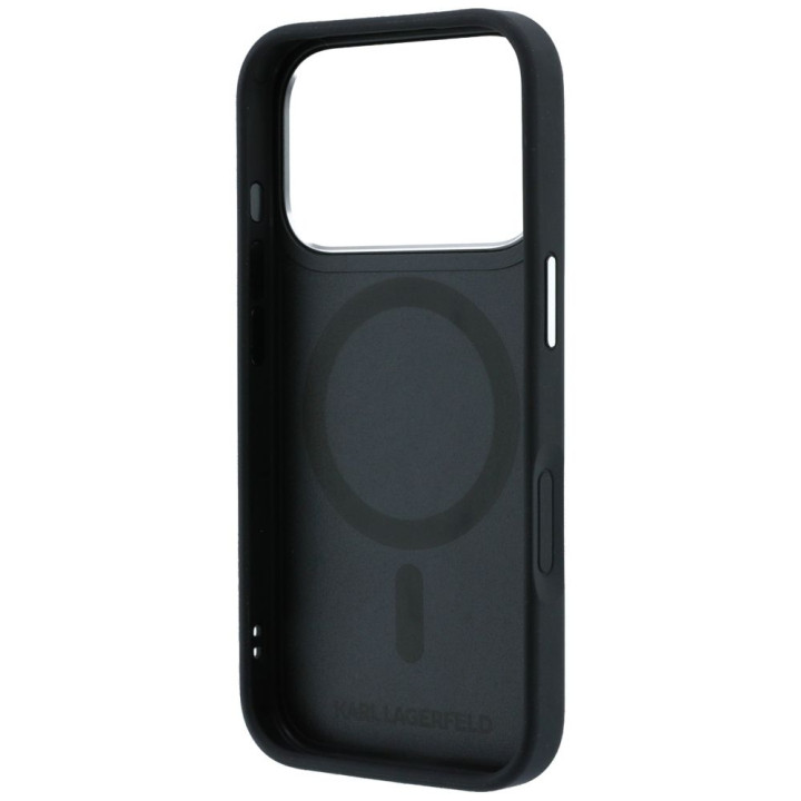 KARL LAGERFELD case for IPHONE 18 Pro/17 Pro compatible with MagSafe (Ring Stand 360 Saffiano Classic Logo) black