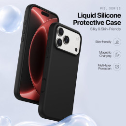 DUX DUCIS чехол PIEL LIQUID SILICONE совместимый с MagSafe для iPhone 18 Pro/17 Pro черный