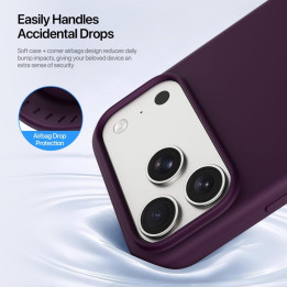 DUX DUCIS чехол PIEL LIQUID SILICONE совместимый с MagSafe для iPhone 18 Pro/17 Pro бордовый