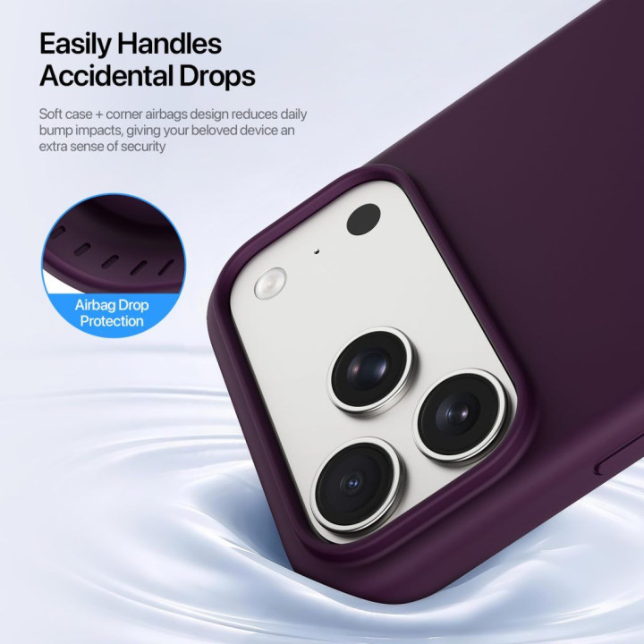 DUX DUCIS case PIEL LIQUID SILICONE compatible with MagSafe for iPhone 18 Pro/17 Pro burgundy