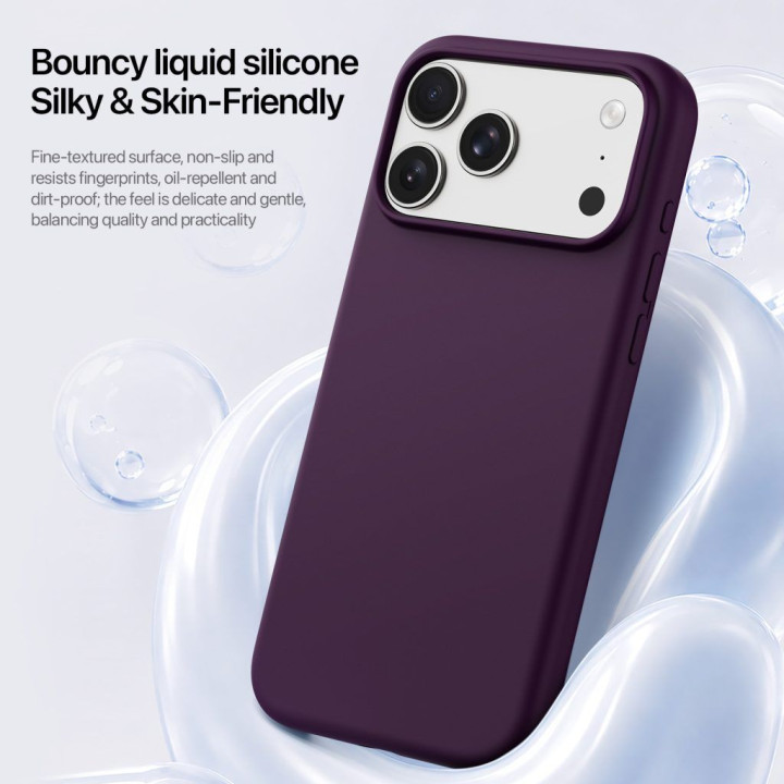 DUX DUCIS futerał PIEL LIQUID SILICONE kompatybilny z MagSafe do iPhone 18 Pro/17 Pro burgundowy