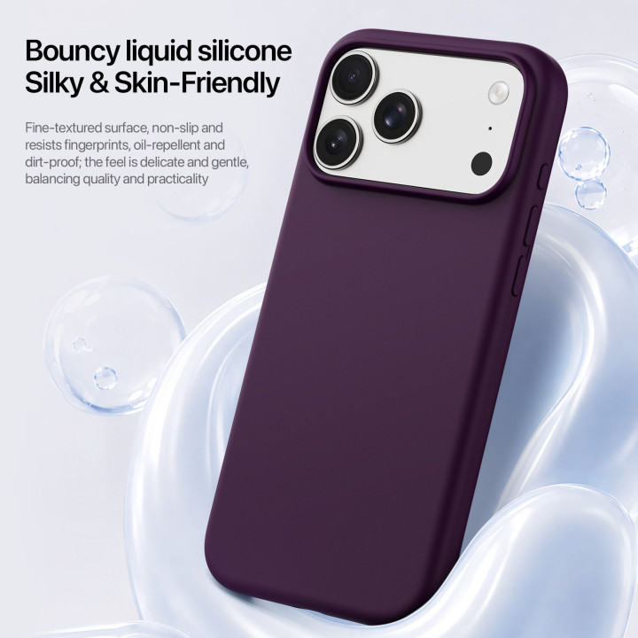 DUX DUCIS чохол PIEL LIQUID SILICONE сумісний з MagSafe для iPhone 18 Pro Max/17 Pro Max бордовий