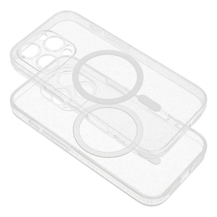 Чехол для iPhone 18 Pro Max / 17 Pro Max Clear Mag Cover (Str / Camera Protection) совместимый с MagSafe прозрачный glitter
