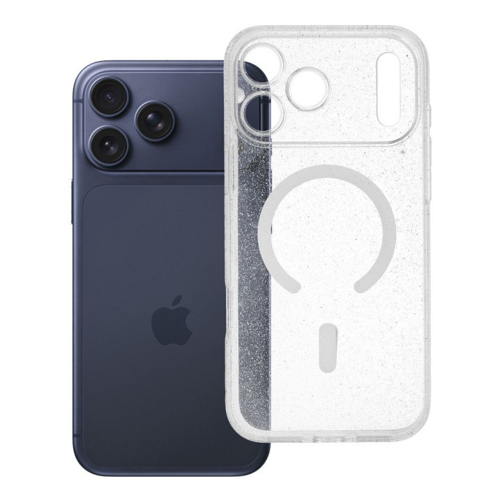 Etui na iPhone 18 Pro Max / 17 Pro Max Clear Mag Cover (Str / Camera Protection) zgodne z MagSafe transparentne glitter