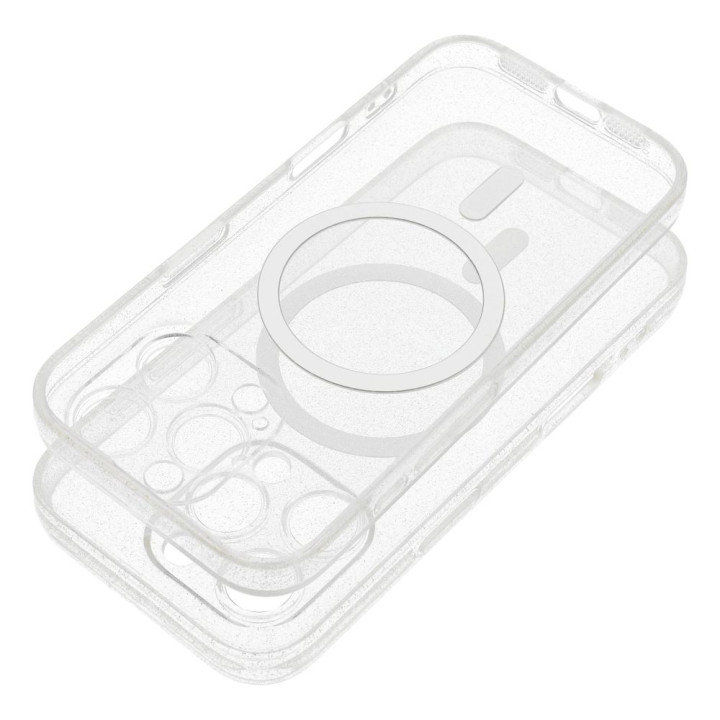 Чохол для iPhone 18 Pro / 17 Pro Clear Mag Cover (Str / Camera Protection) сумісний з MagSafe прозорий glitter