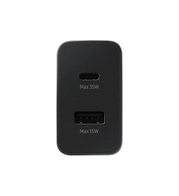 Оригінальний зарядний пристрій Samsung Fast Charger EP-TA220NBEGEU 1x USB C, 1x USB A 3A 35W czarna blister