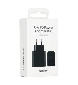 Oryginalna Ładowarka Sieciowa Samsung Fast Charger EP-TA220NBEGEU 1x USB C, 1x USB A 3A 35W czarna blister