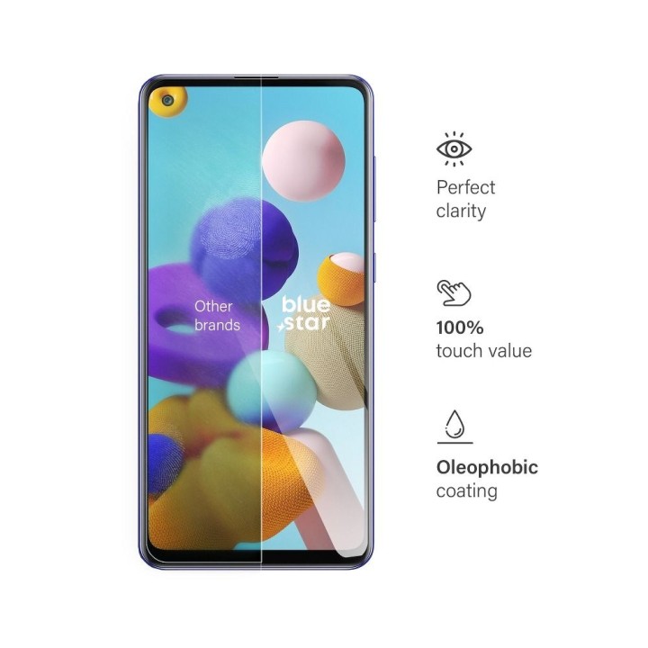 Tempered glass for Samsung A21s Blue Star