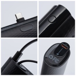 Power bank Forcell F-Energy Power Plug F5K3 PD 20W 5000 mAh with built-in connector USB C black