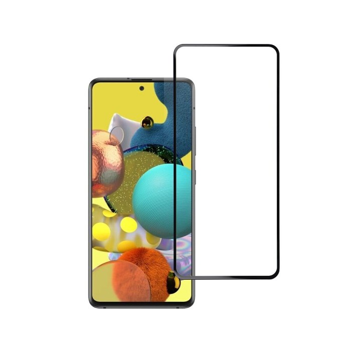 Закаленное стекло 5D для Samsung A51 (full glue / case friendly) Blue Star черное