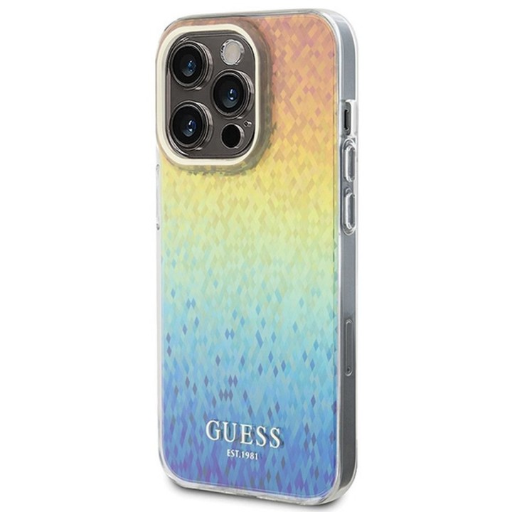 GUESS case for IPHONE 14 Pro GUHCP14LHDECMI (IML Faceted Mirror / disco iridescent) multicolour