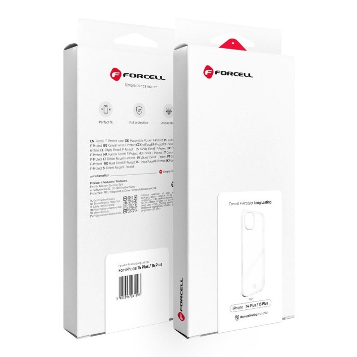Etui na iPhone 15 PLUS Forcell F-Protect Long Lasting transparentne