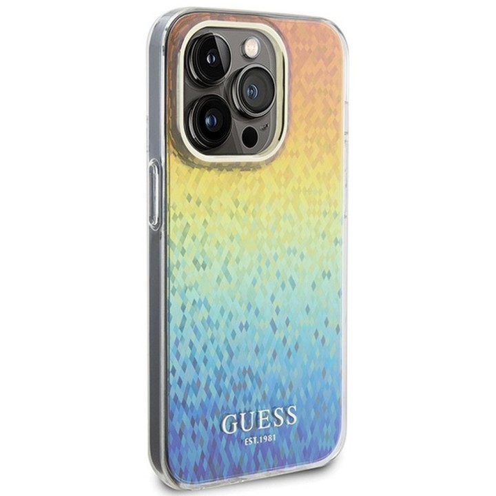 GUESS case for IPHONE 14 Pro GUHCP14LHDECMI (IML Faceted Mirror / disco iridescent) multicolour