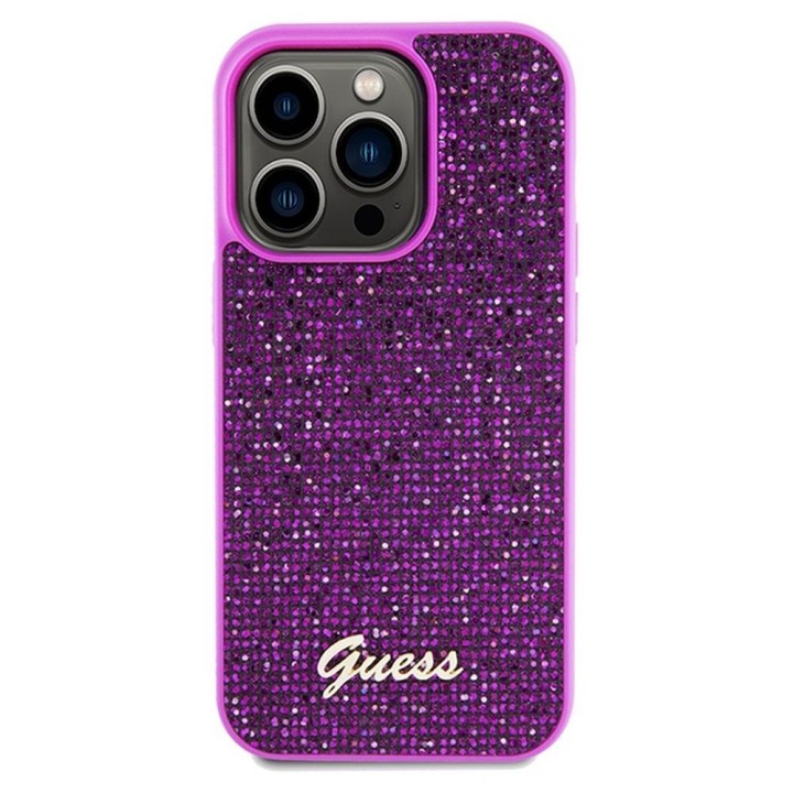 GUESS чохол для IPHONE 14 Pro GUHCP14LPMSDGSF (Disco Script Метал) фуксія