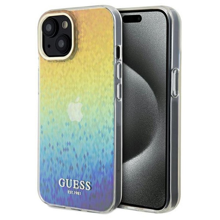 GUESS чехол для IPHONE 14 GUHCP14SHDECMI (IML Faceted Mirror / disco iridescent) разноцветный