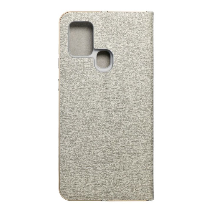 Flip case for Samsung A21s Luna Book Gold silver