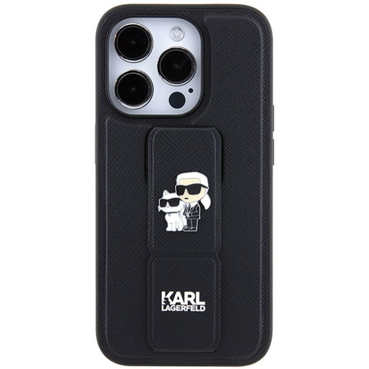 KARL LAGERFELD чохол для IPHONE 14 Pro KLHCP14LGSAKCPK (Gripstand Saffiano KC PIN) чорний