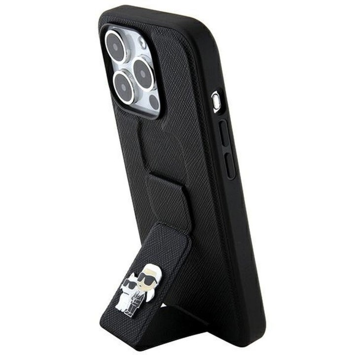 KARL LAGERFELD чехол для IPHONE 14 Pro KLHCP14LGSAKCPK (Gripstand Saffiano KC PIN) черный