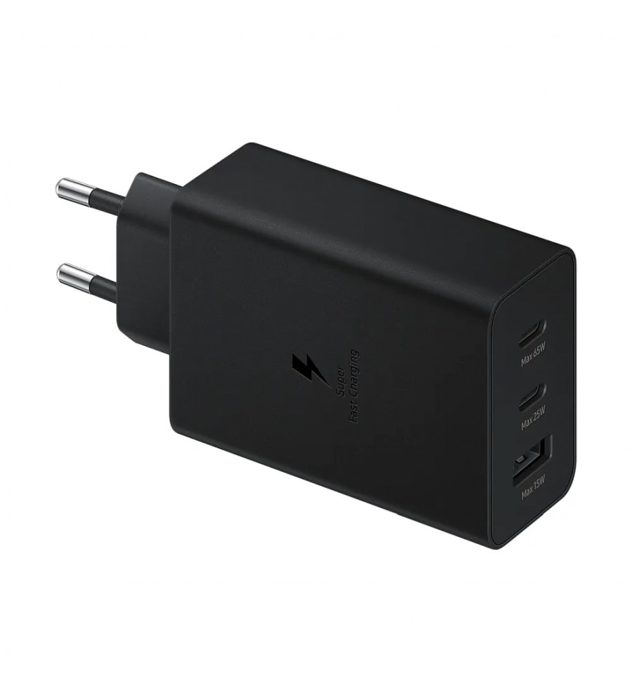 Oryginalna Ładowarka Sieciowa Samsung Fast Charger EP-T6530NBEGEU Trio Adaptor 65W czarna blister