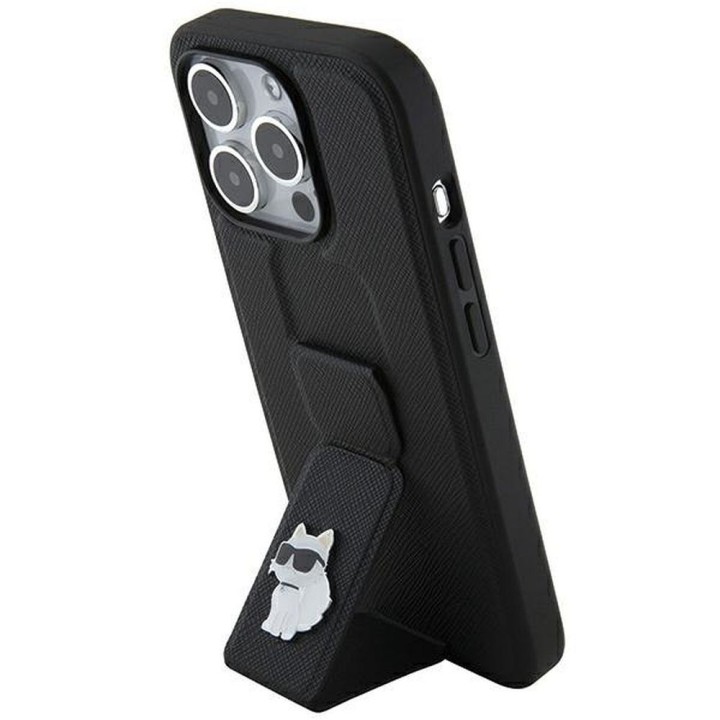 KARL LAGERFELD чохол для IPHONE 14 Pro Max KLHCP14XGSACHPK (Gripstand Saffiano choupette PIN) чорний
