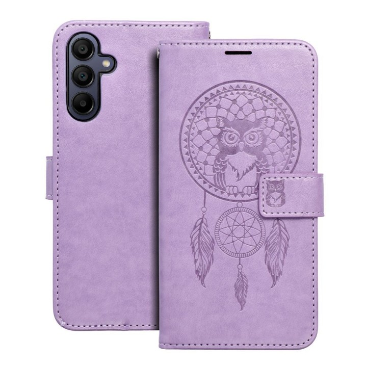 Etui z klapką na Samsung A15 4G / A15 5G Mezzo Book łapacz snów fioletowe