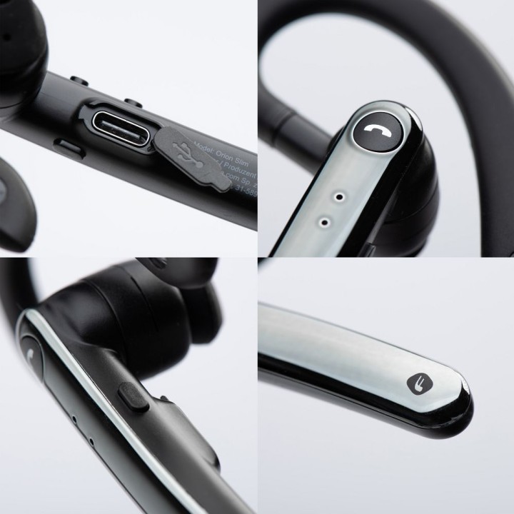 Wireless headset mono (ENC, Multipoint, BT 6.0 + EDR, 90mah) FORCELL Orion Slim black 0INT
