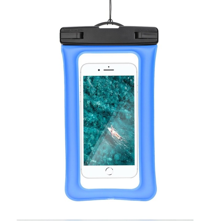 Universal waterproof phone case with a plastic closure AIRBAG blue