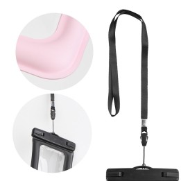 Etui na telefon uniwersalne wodoodporne z plastikowym zamknięciem AIRBAG różowe