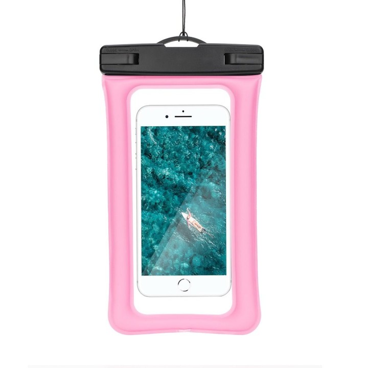 Universal waterproof phone case with a plastic closure AIRBAG pink