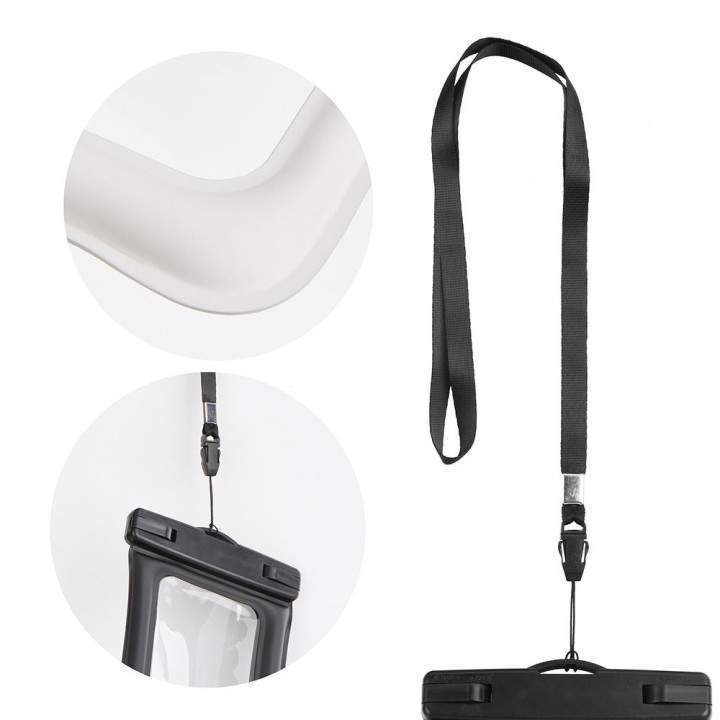 Universal waterproof phone case with a plastic closure AIRBAG cream-white