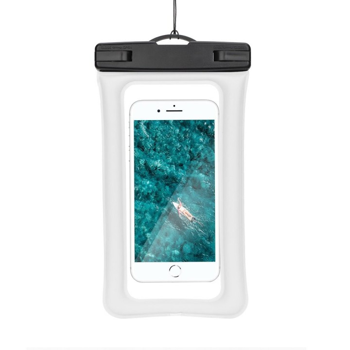 Universal waterproof phone case with a plastic closure AIRBAG cream-white