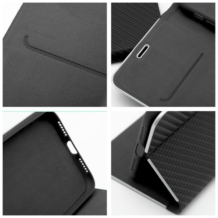 Etui z klapką na iPhone 7 / 8 / SE 2020 / SE 2022 Luna Book Carbon czarne