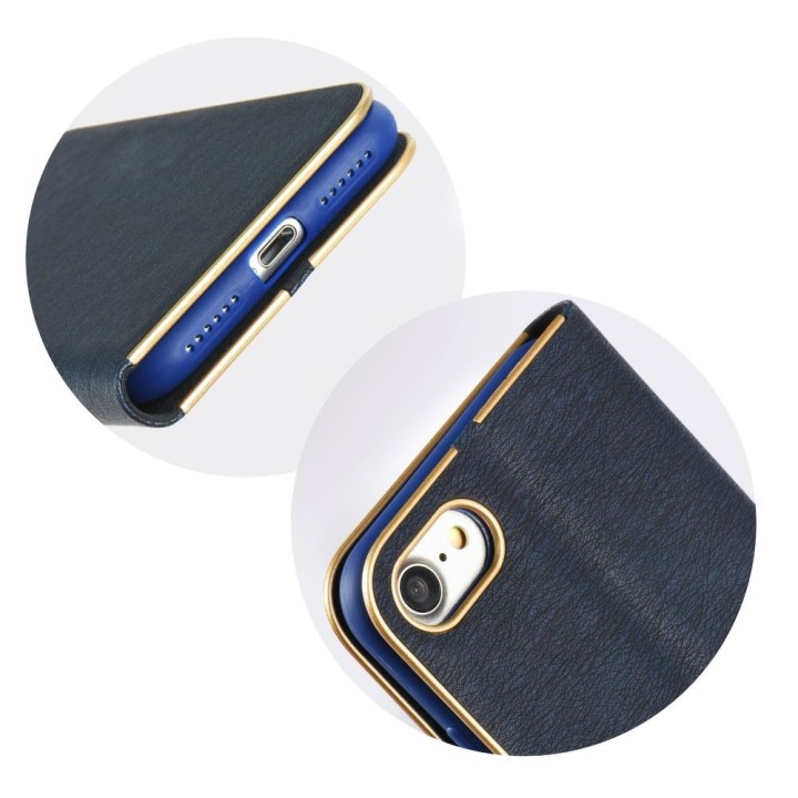 Чехол с клапаном для Samsung J5 2017 Luna Book Gold темно-синий