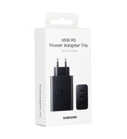 Оригинальное зарядное устрой Samsung Fast Charger EP-T6530NBEGEU Trio Adaptor 65W czarna blister