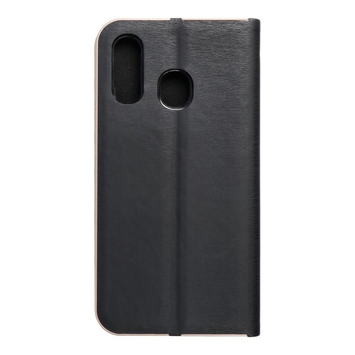 Etui z klapką na Samsung A40 Luna Book Gold czarne