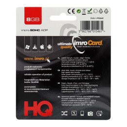 IMRO карта памяти microSD 8GB с адаптером SD